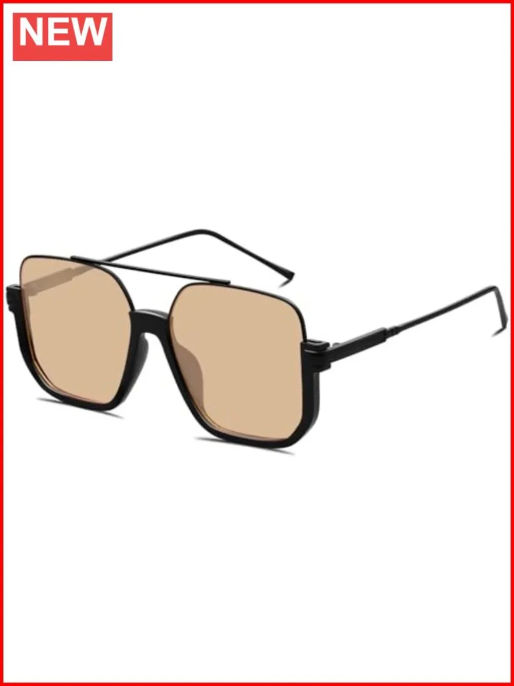 Unisex Retro Square Aviator Sunglasses Oversized Tinted Shades UV400